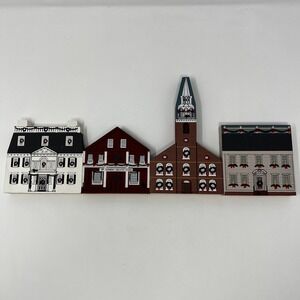 The Cats' Meow Village 1989 New England Christmas Series Shelf Sitters Set of 4